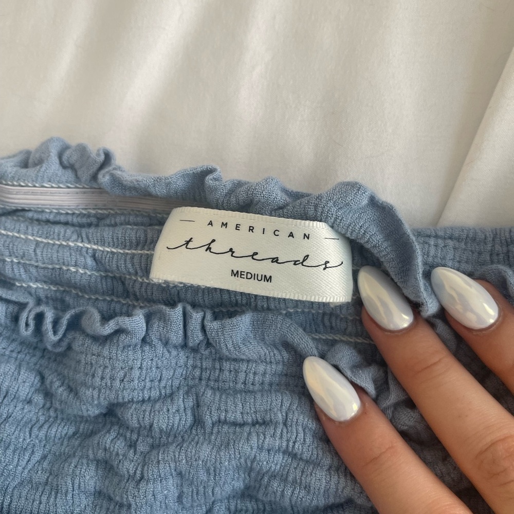 American Threads Blue Ruffle Mini Skirt - Picture 6 of 7